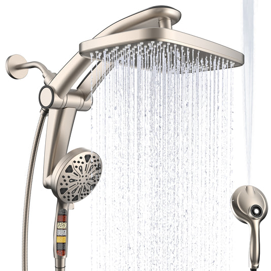 12-Inch High Pressure Rain Shower Head with Handheld Spray Combo - Brushed Nickel